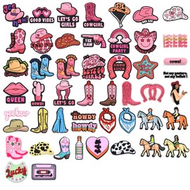 XHAOYEAHX 50PCS Mixed different pencil toppers,pink cowgirl Pencil Topper Decoation for Classroom Rewards School Prizes Students Gifts