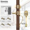 Haidms Gold Double Door Handle with Deadbolt, Gold Front Door