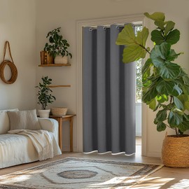 ChrisDowa Blackout Curtains 95 inches Long for Bedroom - Grommet Thermal Insulated Room Darkening Curtains for Living Room (1 Panel, Grey, 52 x 95 Inch)