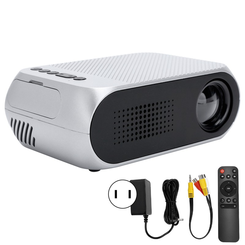 Mini Projector Silver Micro Portable 1080P LED Multi Function for