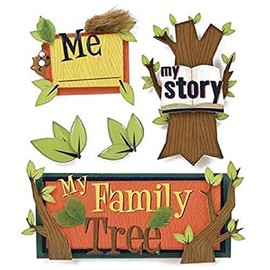 Karen Foster Design Scrapbooking Stacked Sticker, 12 by 12", Kids Ancestry