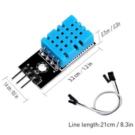 DHT11 Temperature Module Humidity Module Temperature and Humidity Module DHT11 Sensor, Equipped with Dupont Cable,5PCS