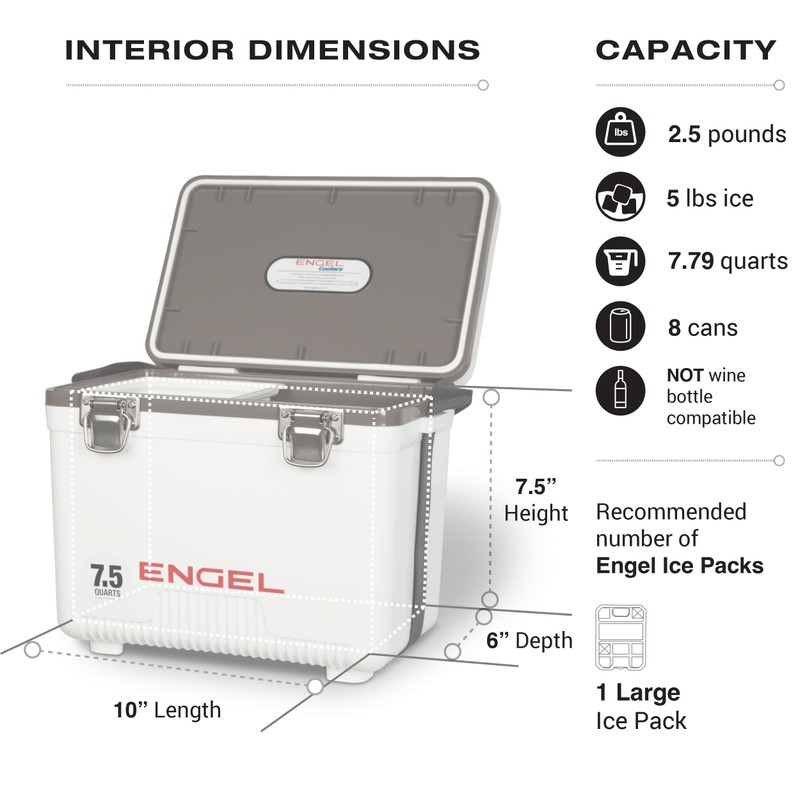 Engel UC7 7.5qt Leak-Proof, Air Tight, Drybox Cooler and Small
