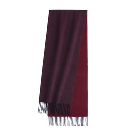 HOTDAY Pure Cashmere Scarf With Double-sided Solid Color, Winter Warmer Scarf For Women, Water Wave Scarf (Deep Red/Claret)