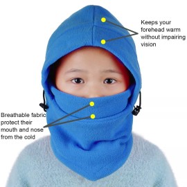 Sasha's Best 2-Pack Blue & Pink Balaclava Kids Face Mask for Cold & Wind-Resistant Ski Masks