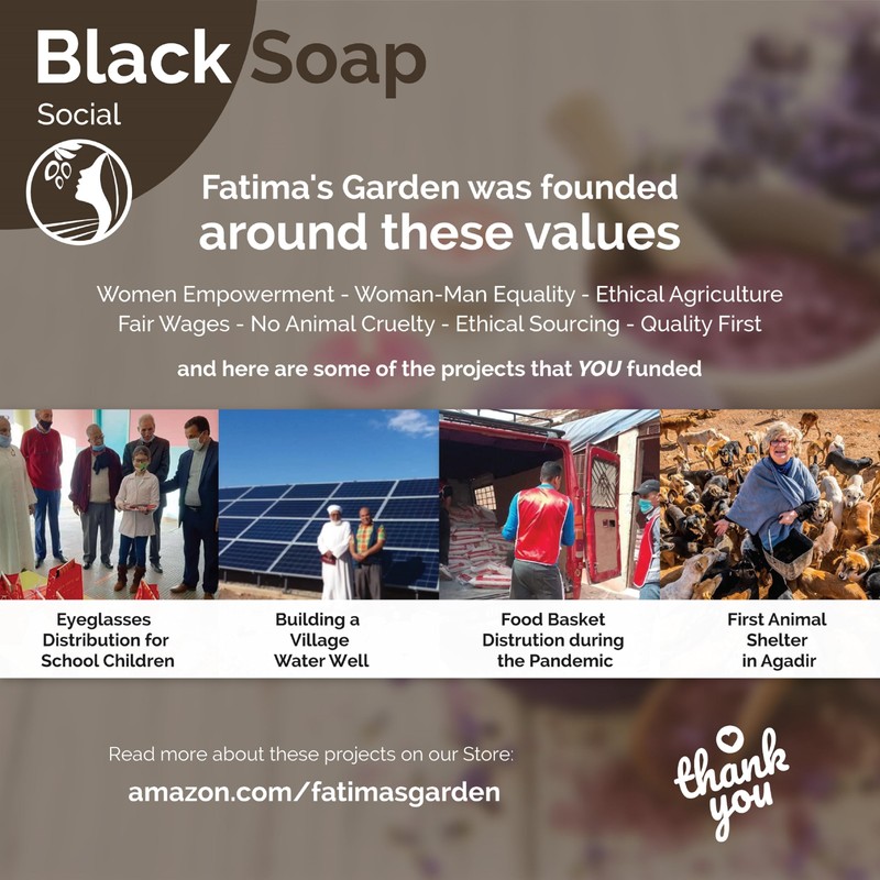 Fatima's Garden Aker Fassi Black Soap - Moisturizing Cleanser, 250g