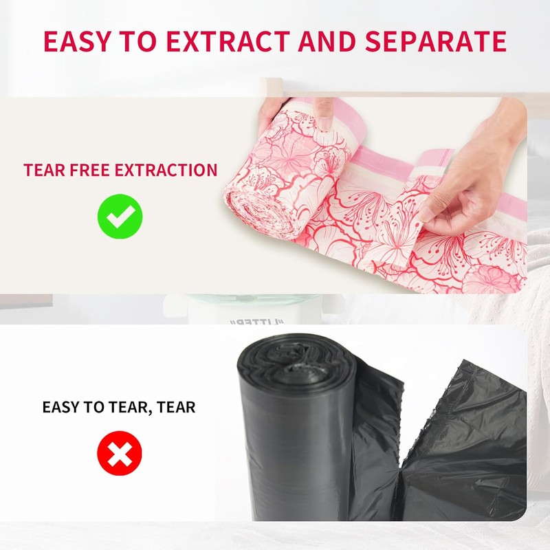 Trash bags, 4 Gallon Trash Bags Drawstring, Colorful & Portable