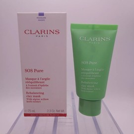 Clarins SOS Pure Rebalancing Clay Mask With Alpine Willow 2.3oz Sealed