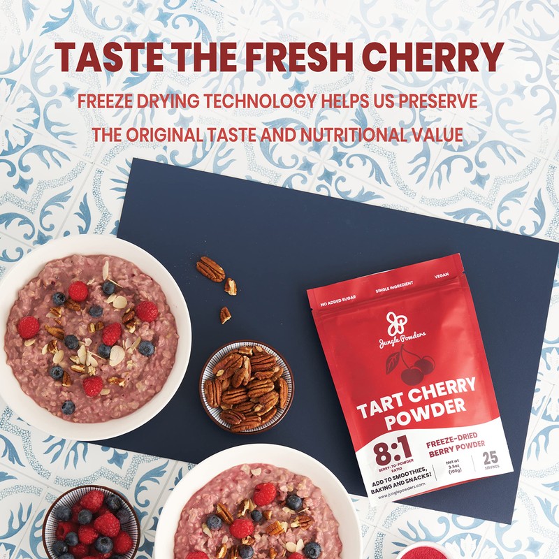 Jungle Powders Freeze Dried Tart Cherry Powder For Smoothie 3.5