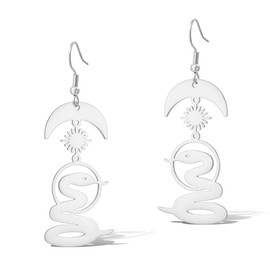 Earrings for Women Sun Moon Snake Earrings Bohemian Style Hoop Animal Dangle Snake Jewelry Gifts Jewelry Gifts Jewelry Gifts, One size, Stainless Steel, No Gemstone