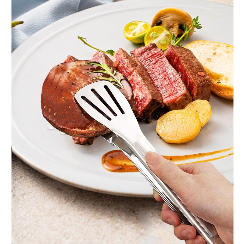 3Pcs Stainless Steel Kitchen Tongs - Suitable for BBQ, Pasta,