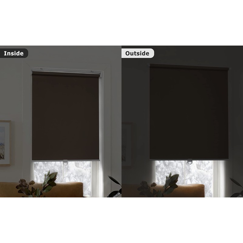 LazBlinds No Tools No Drill Cordless Roller Shades, 100% Blackout