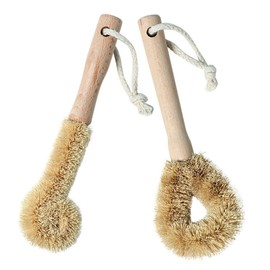 PACKOVE 2pcs Kitchen Cleaning Brush Natural Bristle Pot and Pan Scrub Brush for Efficient Dishwashing and Sink Cleaning for Stoves Bottles and Kitchen