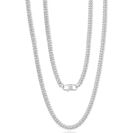 A neige Curb Necklace, Unisex, Surgical Stainless Steel, Long Chain, Accessory, Hypoallergenic, Stainless Steel, No Gemstone