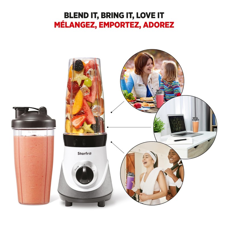 Starfrit Personal Blender 7PC Set - Two 828ml Cups -