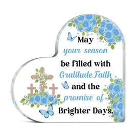 Christian Gifts for Women Acrylic Heart Keepsake with Uplifting Message Easter or Baptism Gift for Christian Women, Religious Gift for Faith and Hope Unique Keepsake for Friends or Family