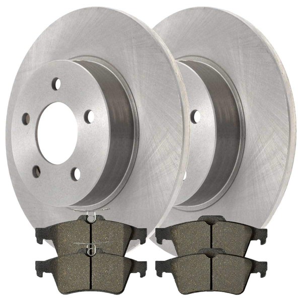 AutoShack Rear Brake Kit Rotors and Performance Ceramic Pads Pair