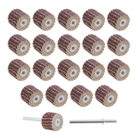 EMSea 120 Grit Flap Wheel Sandpaper Sanding with Shank Mandrel for Rotary Tools 20Pcs