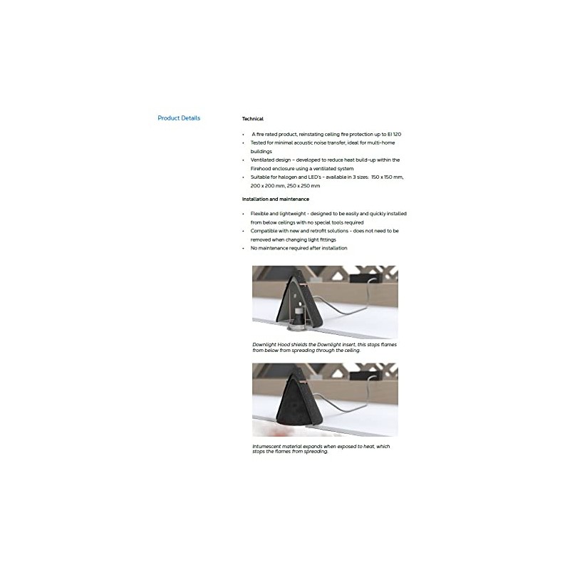 TENMAT FF109-200 - Downlight Fire Hood for Recessed Lights, Fire