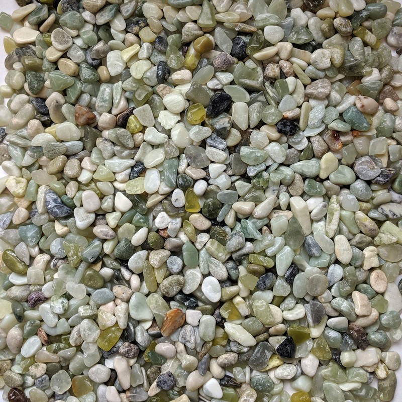 Natural Decorative Polished Jade Pebbles 3/8" Gravel Size (5-lb Bag)