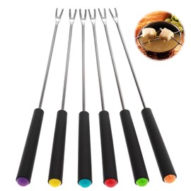 6 Stück Hot Pot Gabel，Mabor Hot Pot Gabeln aus Edelstahl für Fleisch Gabel Fondue Forks für Käse Gebackenen Kuchen Schokolade Obst Geröstetes Marshmallow Dessert 9,1 Zoll