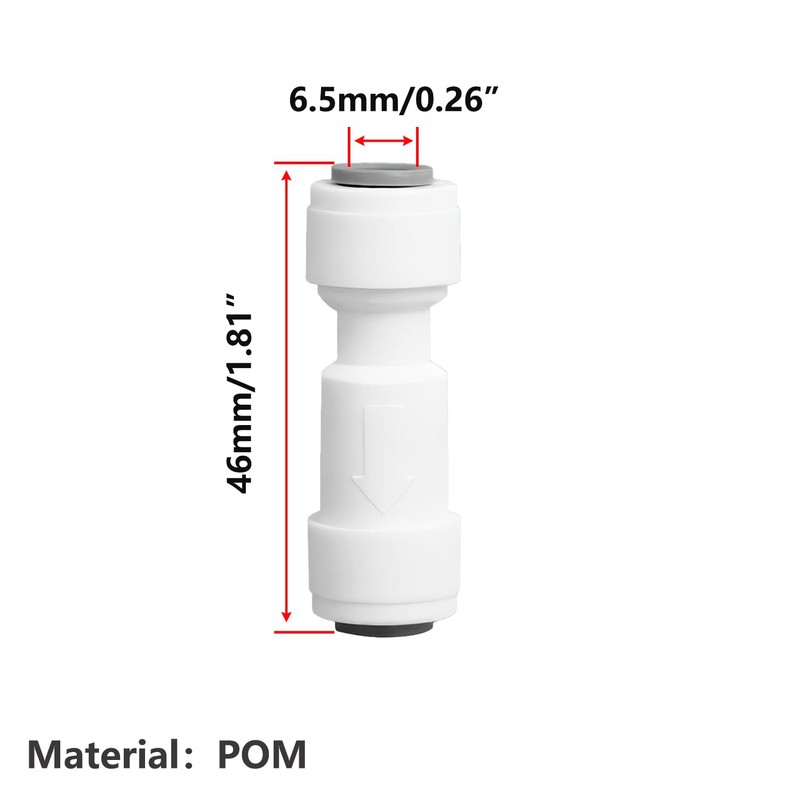 Qrity 1 Piece 1/4 Inch Push Fit Straight Quick Connect