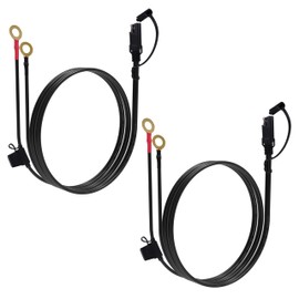 unrulysoul 2FT 18AWG SAE Extension Cable, SAE Battery Charger Cord 18 AWG, 2 Pin Quick Disconnect SAE to O Ring Terminal Harness Extension Cord for Solar Batteries Cars Motorcycles, 2pcs