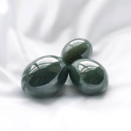 Nephrite Jade Stone Eggs Set of 3 Natural Jade 100% Natural Natural Nephrite Jade Stone Egg Hand Polished Polished Polished Polished for Natural Stone Collection Meditation Home Decor No Hole
