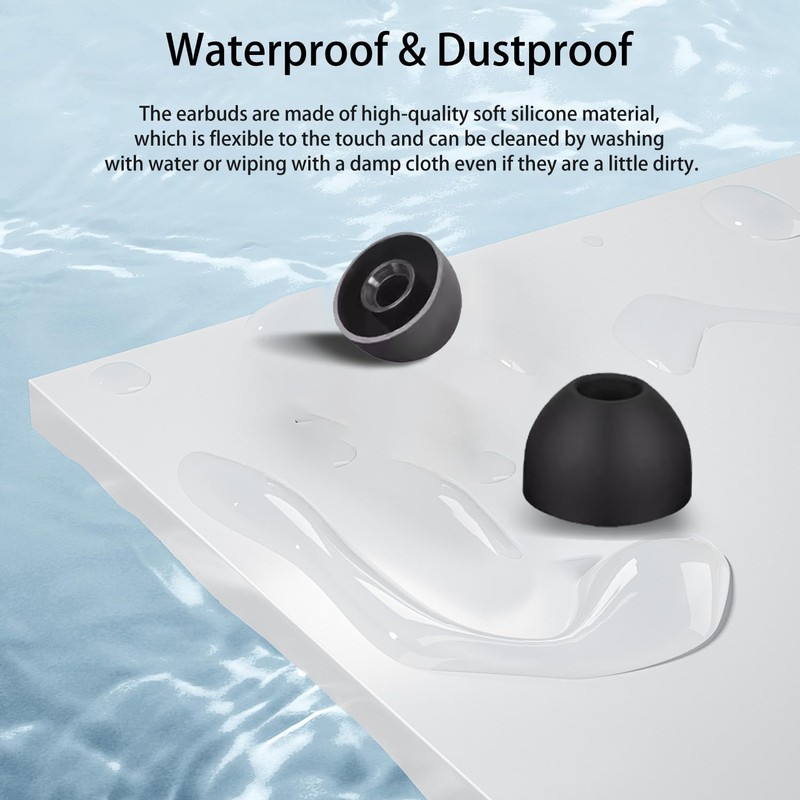 Replacement Earbuds for Bowers & Wilkins Pi8 Wireless Earbuds,NOUKAJU Silicone