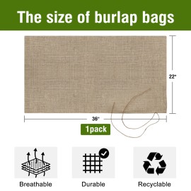 22inch*36inch Jute Eco-Friendly Food Storage Bag 1PC Kitchen Essential with StringSize: Size 22inch*36inch