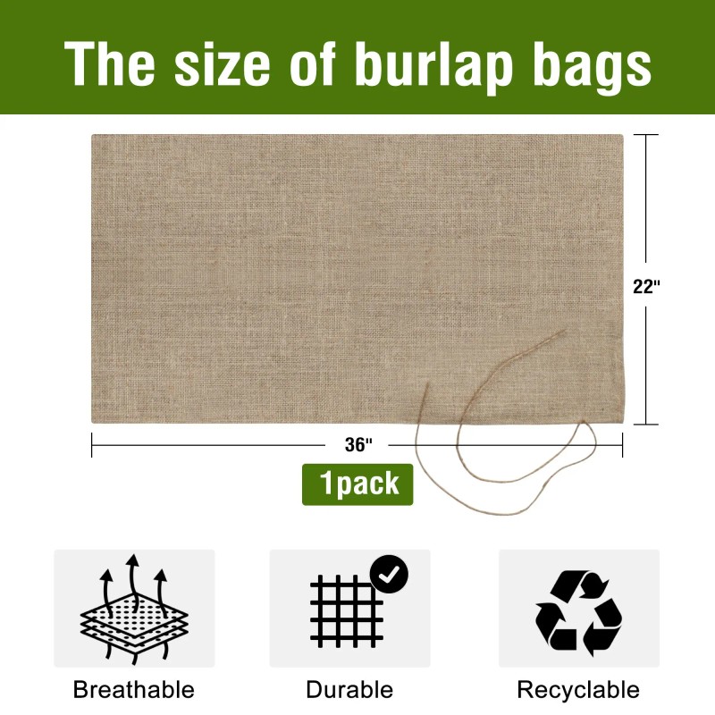 22inch*36inch Jute Eco-Friendly Food Storage Bag 1PC Kitchen Essential with