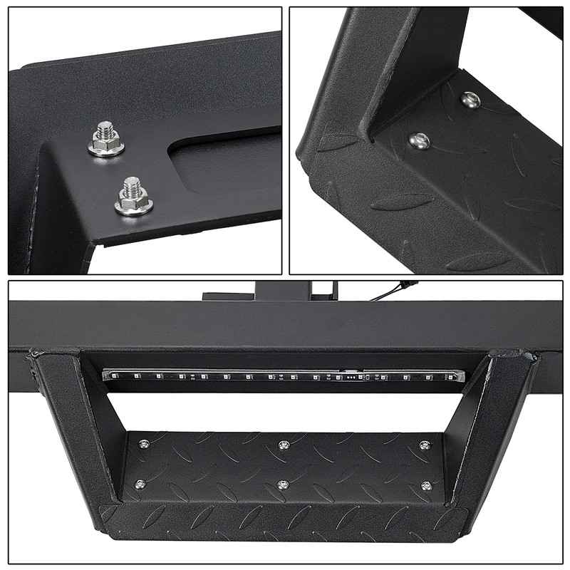 KUAFU Universal Hitch Step w/Led Brake Light Fit 2" Receiver