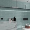 Lovdeco Light Green Water Wave Glass Subway Tile, 3 x