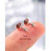 OUFER 2Pcs Nose Studs, G23 Solid Titanium 20G Flat Back