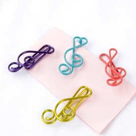 Hdtyyln 20Pcs Paper Clips, Small Paper Clip, Cute Musical Notes Style Paperclips, Assorted Metal Colorful, Music Notes Paperclip for School Office Home Supplies Organizer Accessory