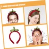 Gatuida 3pcs Cute Strawberry Headbands for Women Soft Fleece Hair