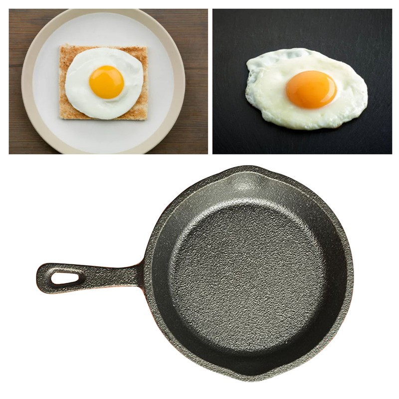 Small Frying Pan Cast Iron Handle Desing Nonstick Mini Sizzling