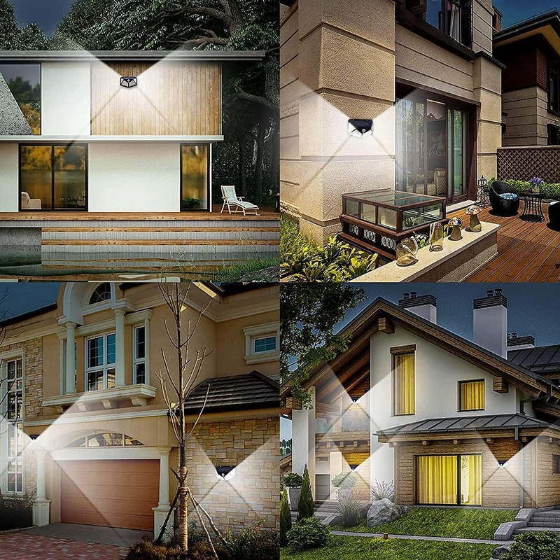 VINHMOR Solar Lights Outdoor 6 Pack, 100LED/3 Modes 270° Lighting