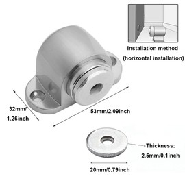 Magnetic Door Stop Catch Stainless Steel Magnetic Door Stopper for Bottom of Door Holder Punch Free Anti-Collision Floor Suction Zinc Alloy Door Suction Fixator