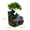 TITIDU Desktop Waterfall Bonsai Mini Rock Fountain w/LED Lights &