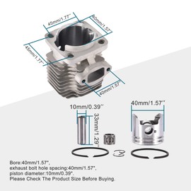 GOOFIT 40mm Zylinder Kolben Kits Dichtung Ersatz für 47cc 2 Stroke Engine Mini Quad ATV Pocketbike Dirtbike