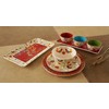 Bico Red Spring Bird Ceramic Dinner Plates Set of 4,