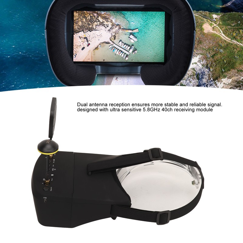 FPV Goggles DVR 5 Inch 5.8Ghz 40CH 800x480 Inbuilt 2000mAh