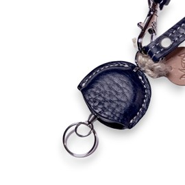 [MTA Leather works] Made in Japan Italian Leather Leather Reel Key Chain Key Car Key, navy