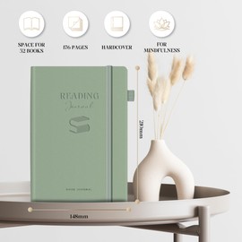 BIROYAL Reading Journal with 52 Book Reviews - A5 Hardcover 176 Pages Book Journal - Reading Tracker & Planner Log - Literary Lovers Gift