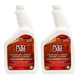 POLYCARE Hardwood Floor Cleaner Super Concentrate - 32 Fl Oz (2 Pack) - Fresh- Dilute Concentrate with Water for Spray Mops and Spray Bottles - Residue-Free Floor Cleaning Solution