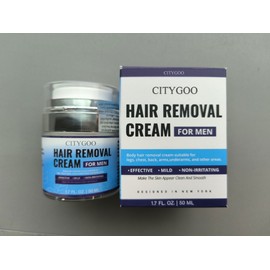 CITYGOO Gentle Hair Removal Cream for Men: No Irritation - Effective on Intimate/Private Areas and Body, Removes Unwanted Hair. Body Depilatory Cream 50ML