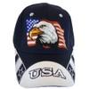 USA Front Men's Patriotic Eagle Adjustable Baseball Cap (Navy Blue)