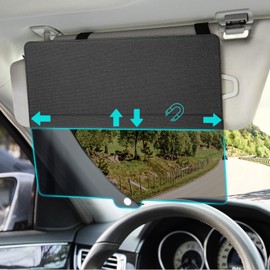 ZDDGNN Car Visor Sun Protection Extension, Car Sun Protection, Anti-Glare Function, UV-Resistant Sun Protection, Suitable for Driver and Passenger (Black)