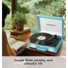 MANGOSTAN Record Player 3 Speed Bluetooth Portable Suitcase, Vinyl Phonograph